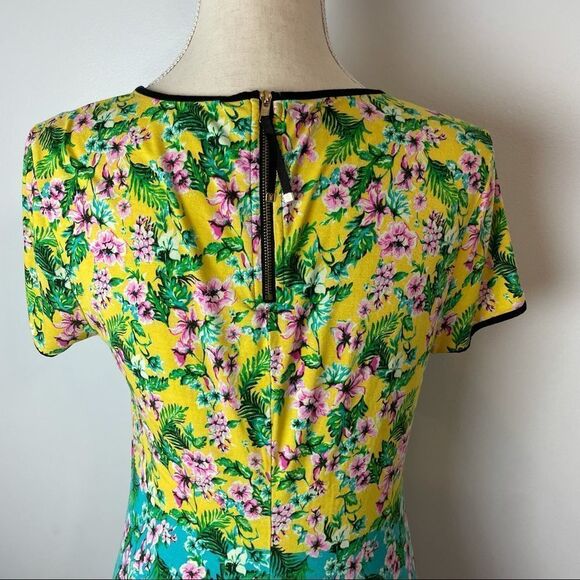 Juicy Couture Ombré Multicolor Crewneck Short Sleeve Floral Maxi Dress size M - Picture 12 of 14